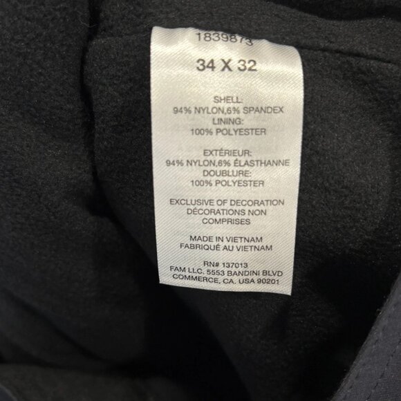 Orvis Fleece Lined Tech Pants Mens 34 x 32 Black Water Repellent Insulated - Picture 14 of 15